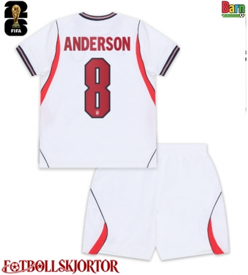 England Elliot Anderson #8 Hemmakläder Barn VM 2026 Kortärmad (+ Korta byxor)